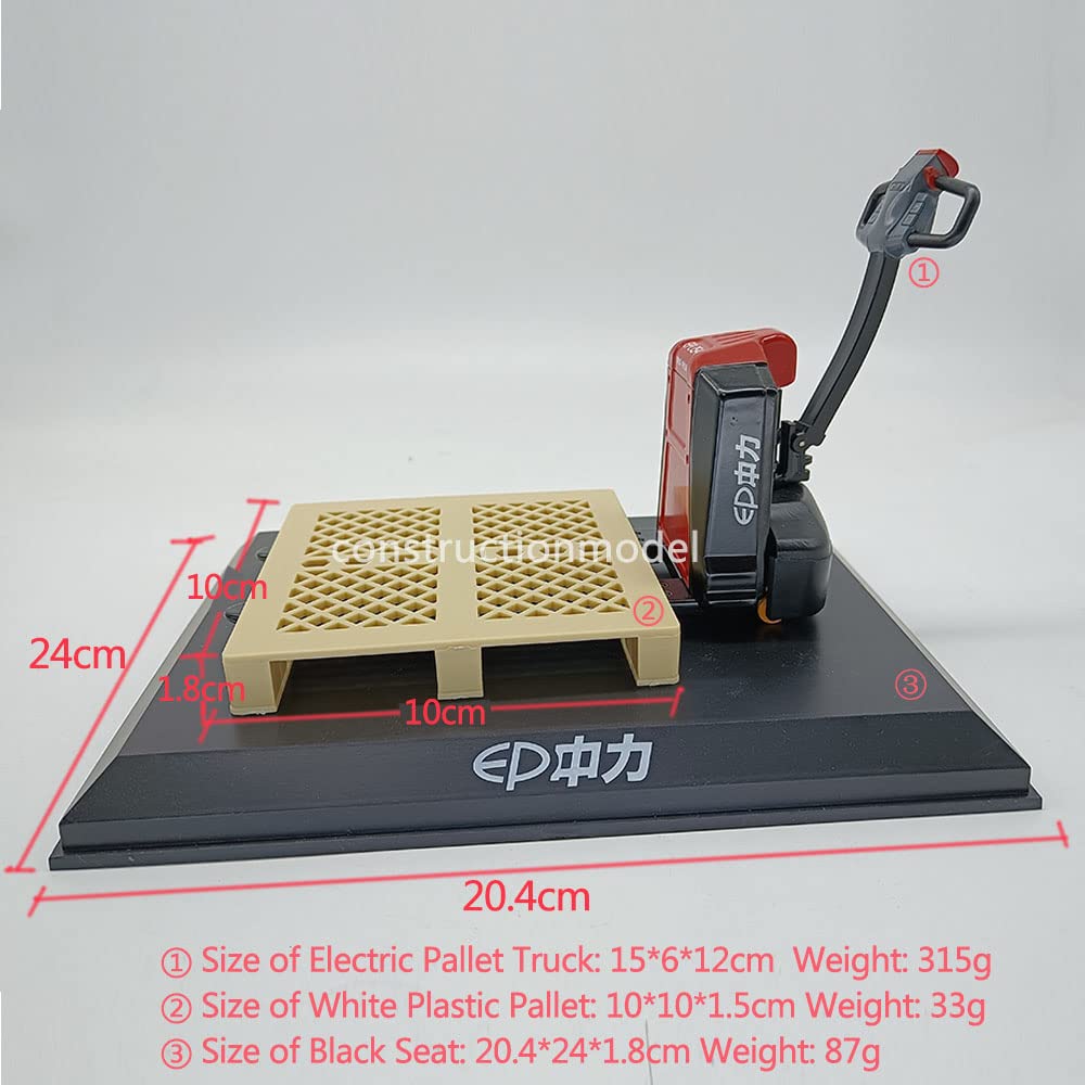 Zhongli - Carretilla eléctrica de empuje manual 1:10, réplica de carretilla elevadora en movimiento, mango giratorio, colección estática, juguetes de aleación de zinc, regalo