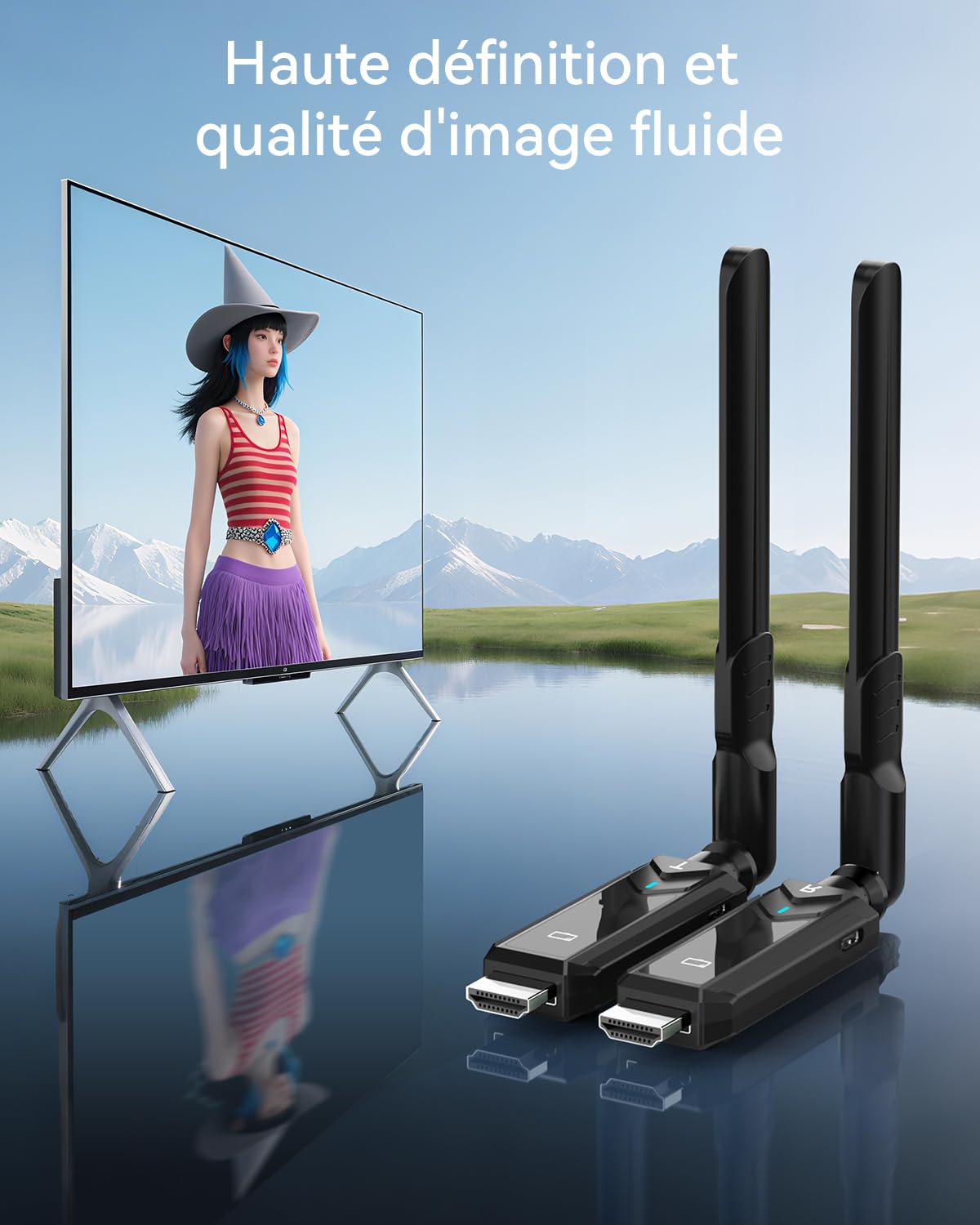 Transmetteur HDMI sans Fil 1080P 400M Diffusion vidéo PC Caméra Box TV vers HDTV Moniteur Projecteur Plug & Play