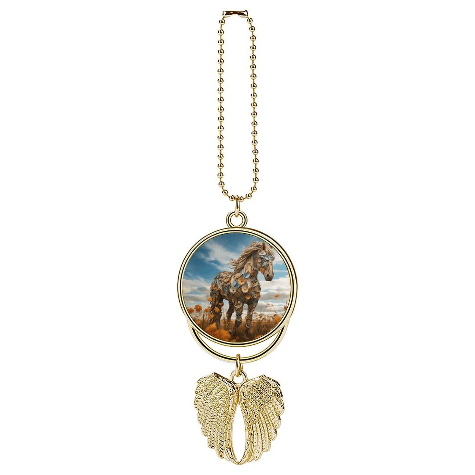 A Horse in The Field Car Charm Alloy Car Rear View Mirrors Hanging Ornaments Stylish Car Pendant Funny Auto Hanging Accessories Car Hanging Ornaments Gift for Women Men