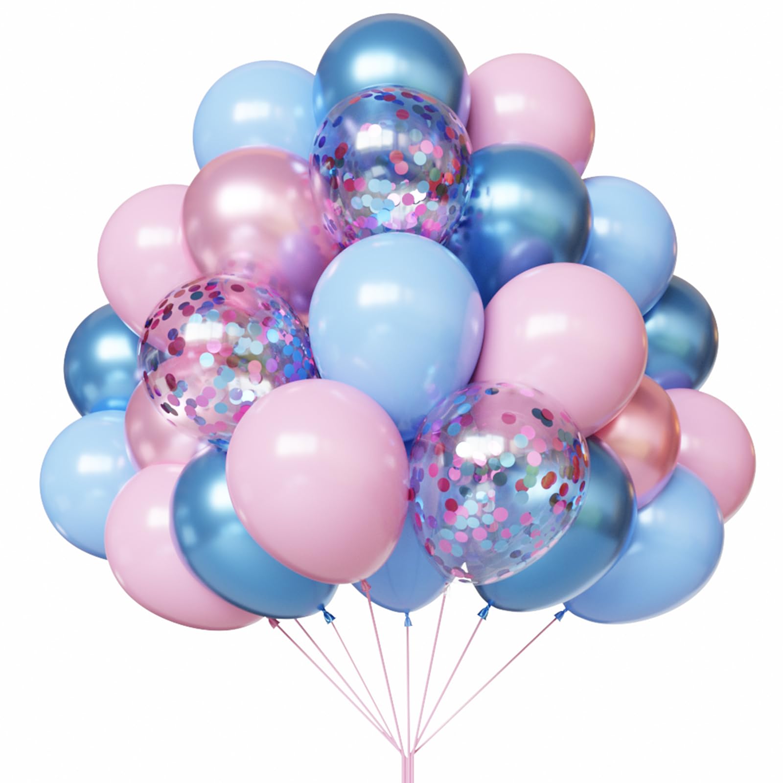 YMSZ Pink and Blue Balloons, 67 12 Inch Metallic Pink and Blue Balloon, Gender Reveal Balloons for Boy or Girl Gender Reveal Decorations Birthday