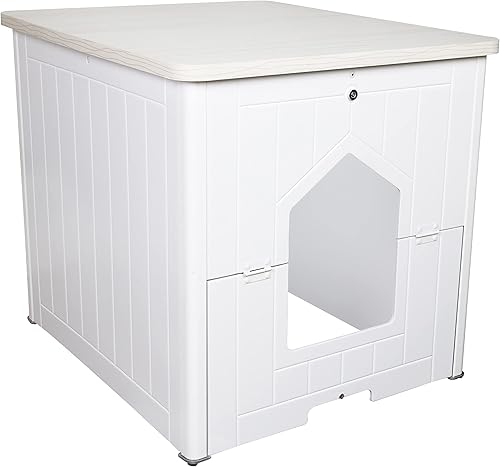 Palram CATSHIRE - Caja de arena para gatos, caja de arena oculta para gatos de interior, armario cerrado para gatos, casa de mascotas, mesa