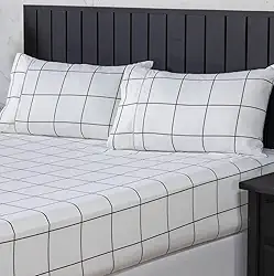 Jogo de Cama Queen Percal 400 Fios Ponto Palito 03 Peças, Antiácaro, Anti-pilling com Toque Macio - Chess