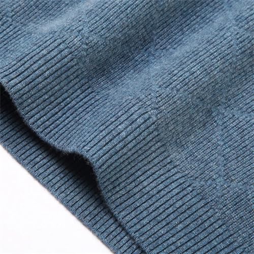 Men's Sweater Cashmere Warm Half-High Collar Pullover Solid Soft Knit Top Black2