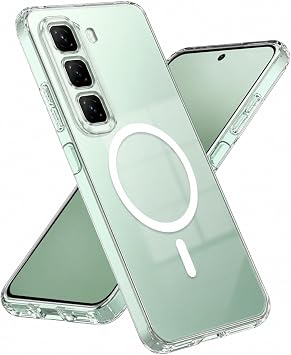Coverzone Tecno Camon 40 Pro ile uyumlu  effaf K l f MagSafe Uyumlu G l  M knat sl  Wireless  arj Destekli Crystal Clear  nce Sert Arka Kapak Kamera Lens Korumal  Darbe Emici K l f