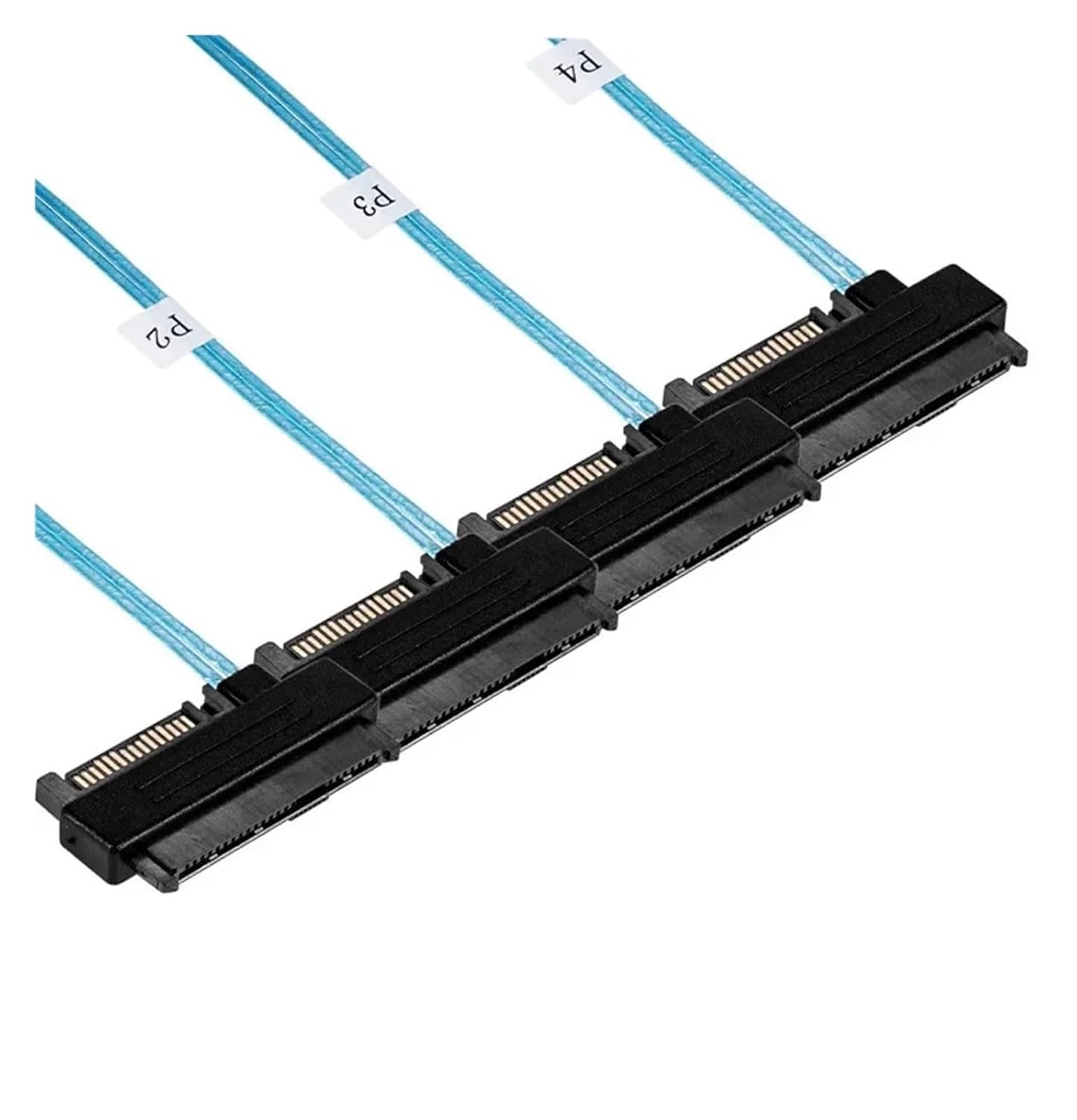 S/AS 36P SFF 8087 to 4 S/AS 29P SFF-8482 Cable with 15P SATA Power Splitter Cable(1m)