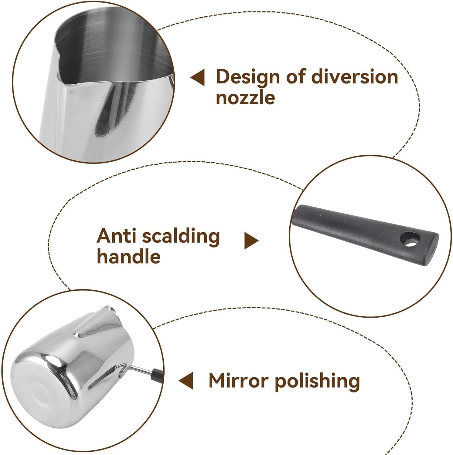 Cyrank Turkish Coffee Pot, Milk Warmer for Coffee, Turkish Coffee Decanter Stainless Steel Espresso Decanter Turkish Warmer Coffee Pot(1000ML) - Image 8