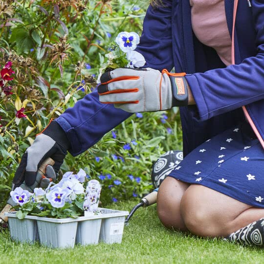 Flymo FLY097 Comfort Gardening Gloves - Large - 529873290, Grey, Orange and Black, 12 - Image 3