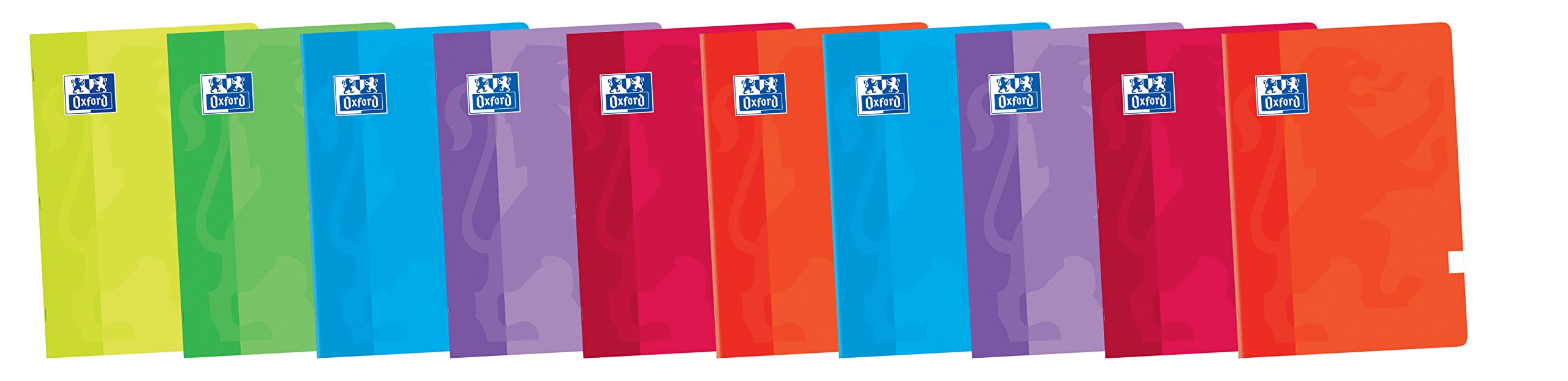Oxford, Libretas Grapadas A5+, Tapa Blanda, 48 Hojas Blancas Lisas. Pack 10 Cuadernos, Colores Surtidos