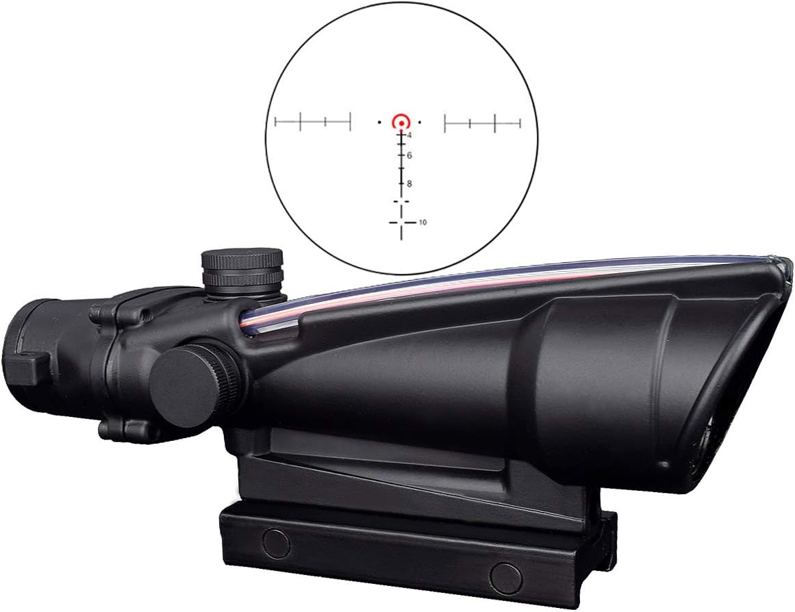 4x32 Scope Red Reticle Red Fiber Scope Glass Etched Reticle Real Fiber Optics Optical Scope Black