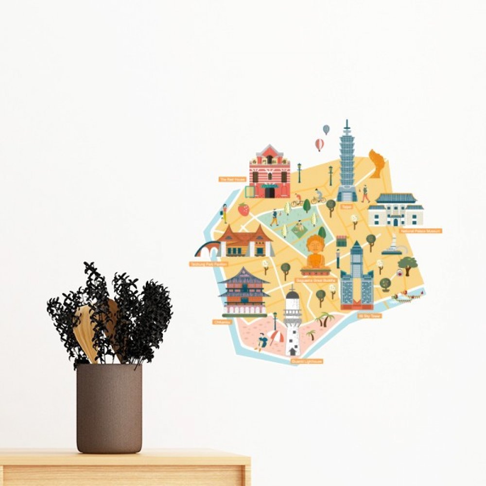 Sticker amovible Taipei Eluanbi phare autocollant mural DIY