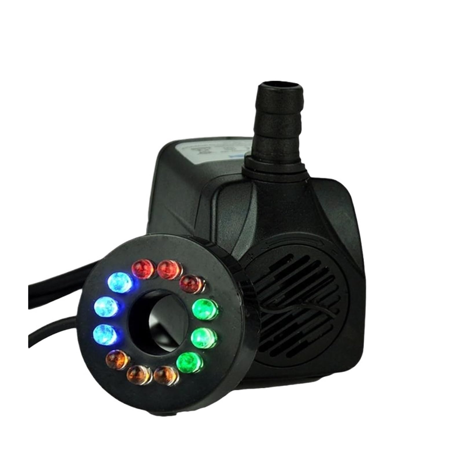 Bomba de agua para pecera Bomba de agua de 3/5/10/25 W con luz LED y caudal ajustable for fuentes, estanques, acuarios, peceras y estatuas.(25W with EU Plug)