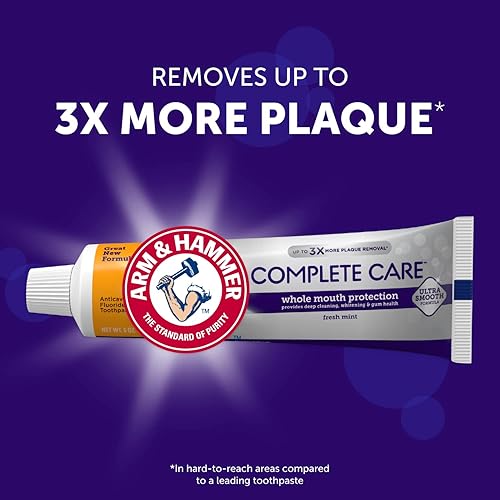 Miniatura 7 de Arm & Hammer Advance Pasta de dientes blanca, sabor a menta limpia, tecnología de defensa de manchas, 6.0 onzas (paquete de 4) y pasta de dientes de