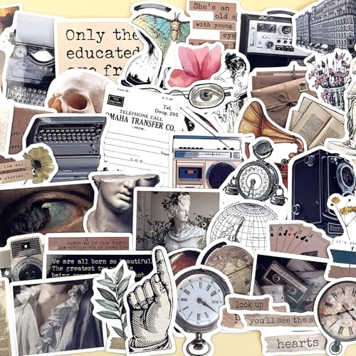 Vintage Pegatinas 50pcs, Retro Stickers para Scrapbooking,