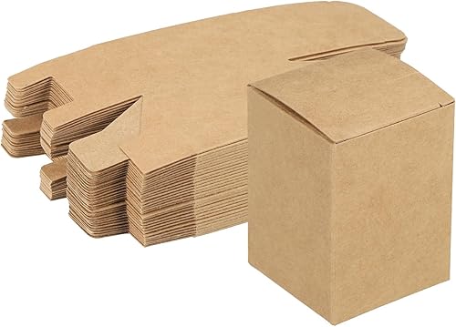 Miniatura 1 de MECCANIXITY Cajas de cartón de papel reciclado para regalo, caja de papel corrugado marrón, 2 x 2 x 2.8 pulgadas, para fiestas, bodas, papel de