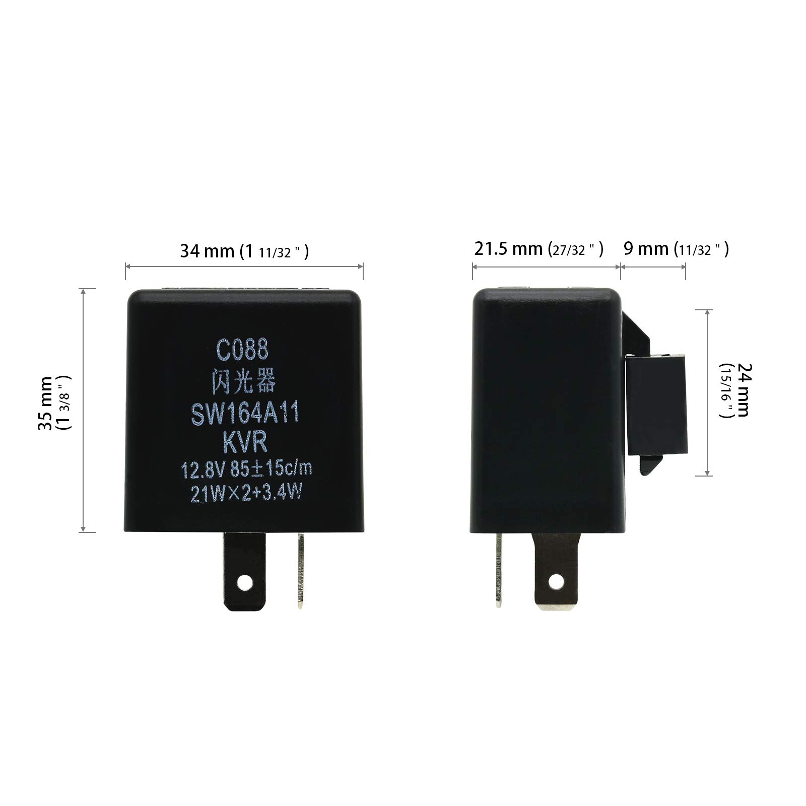 Amazon.co.jp: MFC PRO 2ピン ウインカーリレー 点滅速度 継電器