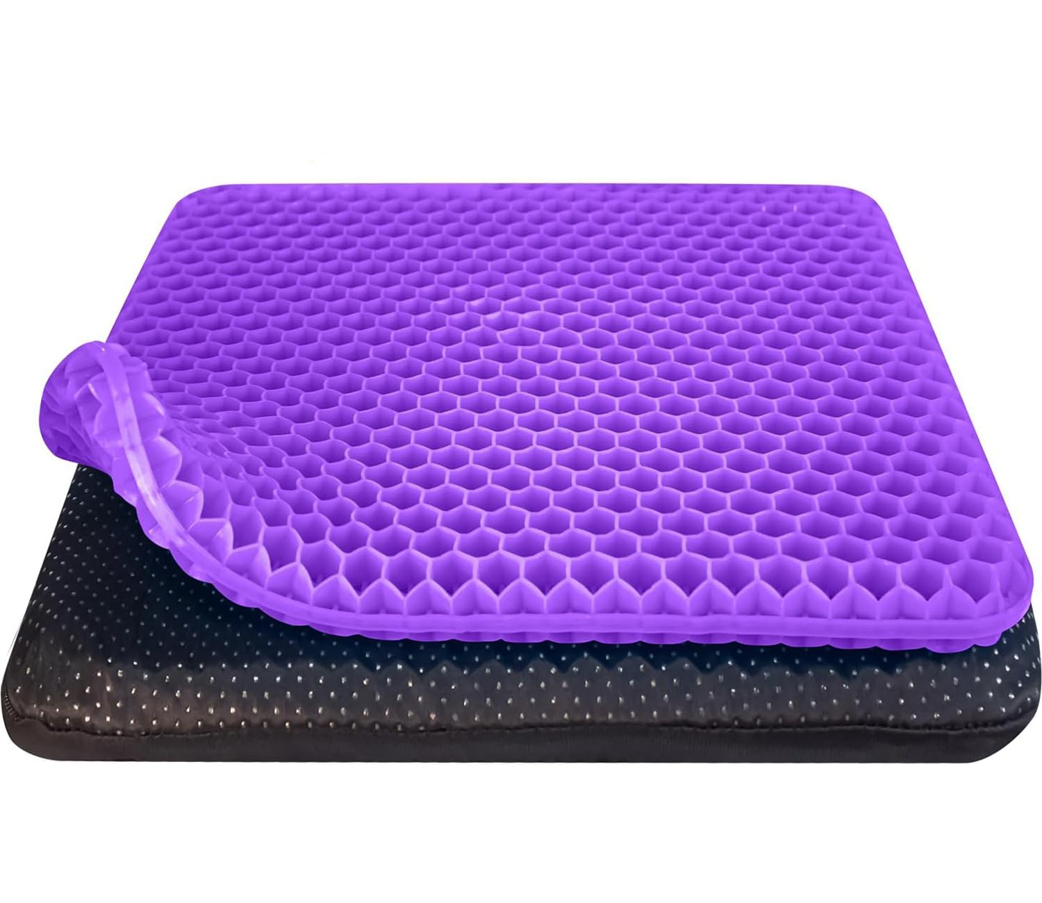 HASA zone Cojín de asiento de gel, cojín de gel fresco para silla de ruedas, cojín de asiento de coche transpirable de doble grosor con funda antideslizante para silla de oficina en casa