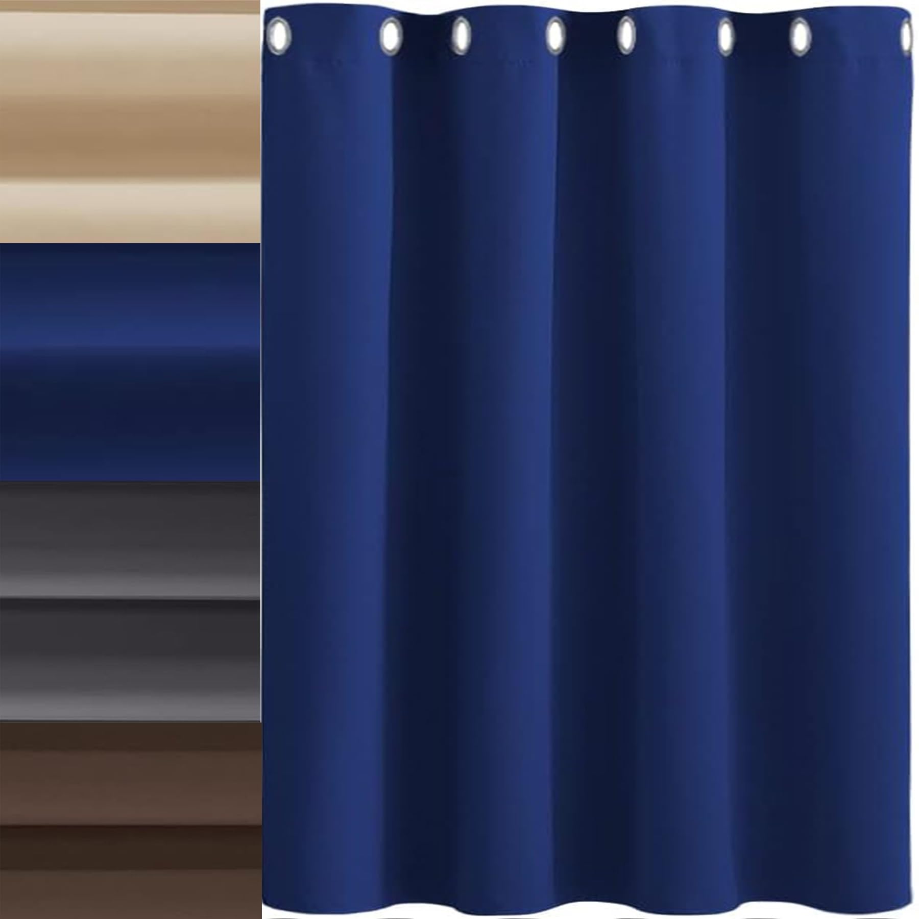 Tende Camera da Letto Moderne con Anelli, 155 x 125 cm Tende per Interni Camera da Letto Pannelli Divisori per Interni Decorazione e Divisorio Stanze, Blu