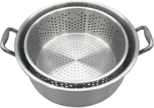 Miniatura 3 de Nexgrill Olla de aluminio de 10.5 cuartos de galón con cesta coladora y tapa, perfecta para cocinar y freír mariscos, papas fritas, alas de pollo,