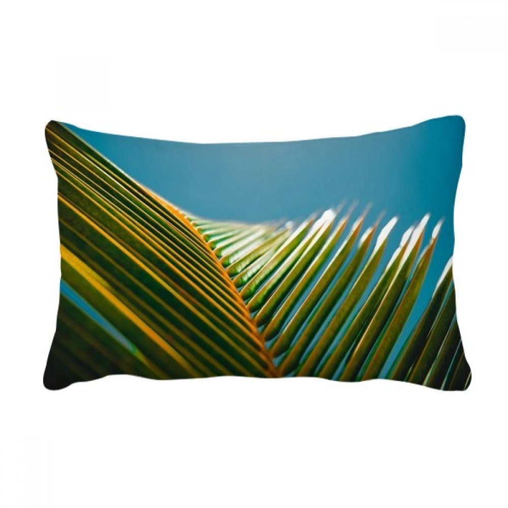 Coussin lombaire feuille végétale ciel bleu 16x24 pouces pour déco canapé salon