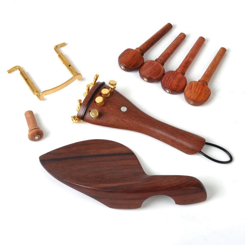 Set di 2 pezzi in palissandro 4/4 violino parti mentoniera accordatura pioli cordiera accordatori puntale