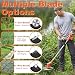 GETIEOM Cordless Strimmer with 2 × 2.0Ah Batteries, 850W Grass Trimmer with LCD Power Display, 4-in-1 Electric Strimmer for Lawn Edging, Moss Removal & Garden Maintenance