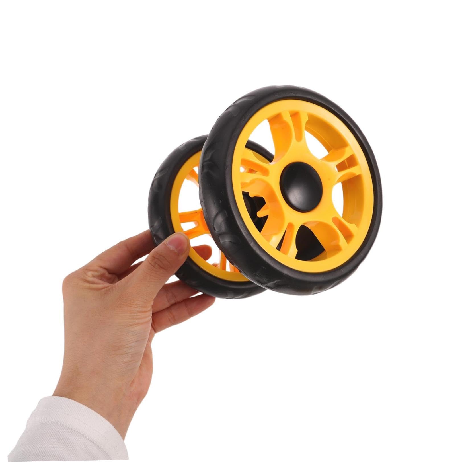 Toyvian 4 Pezzi Ruota di Ricambio per Carrello in Plastica Nera con Facile Rotazione e Assorbimento Urti, Adatta a Passeggini e Carrelli per Animali Domestici