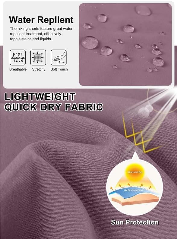 Miniatura 4 de Pantalones cortos largos de golf de 10 pulgadas para mujer, con 5 bolsillos, longitud a la rodilla, ligeros, de secado rápido, para mujer