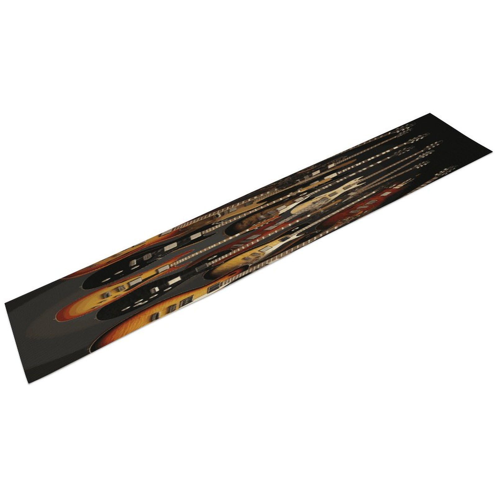 Btcowzrv Style Guitars Linen Table Runner 72.4 Inches Long, Machine Washable Table Runner For Party Kitchen Dining Table Coffee Holiday Party Decor, 13.4"X72.4"