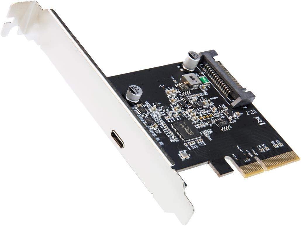 IO CREST USB-C 3.2 Gen 2x2 Type-C 20 Gbps PCI-e Gen 3 x4 Expansion Card SATA Powered ASMedia ASM3242
