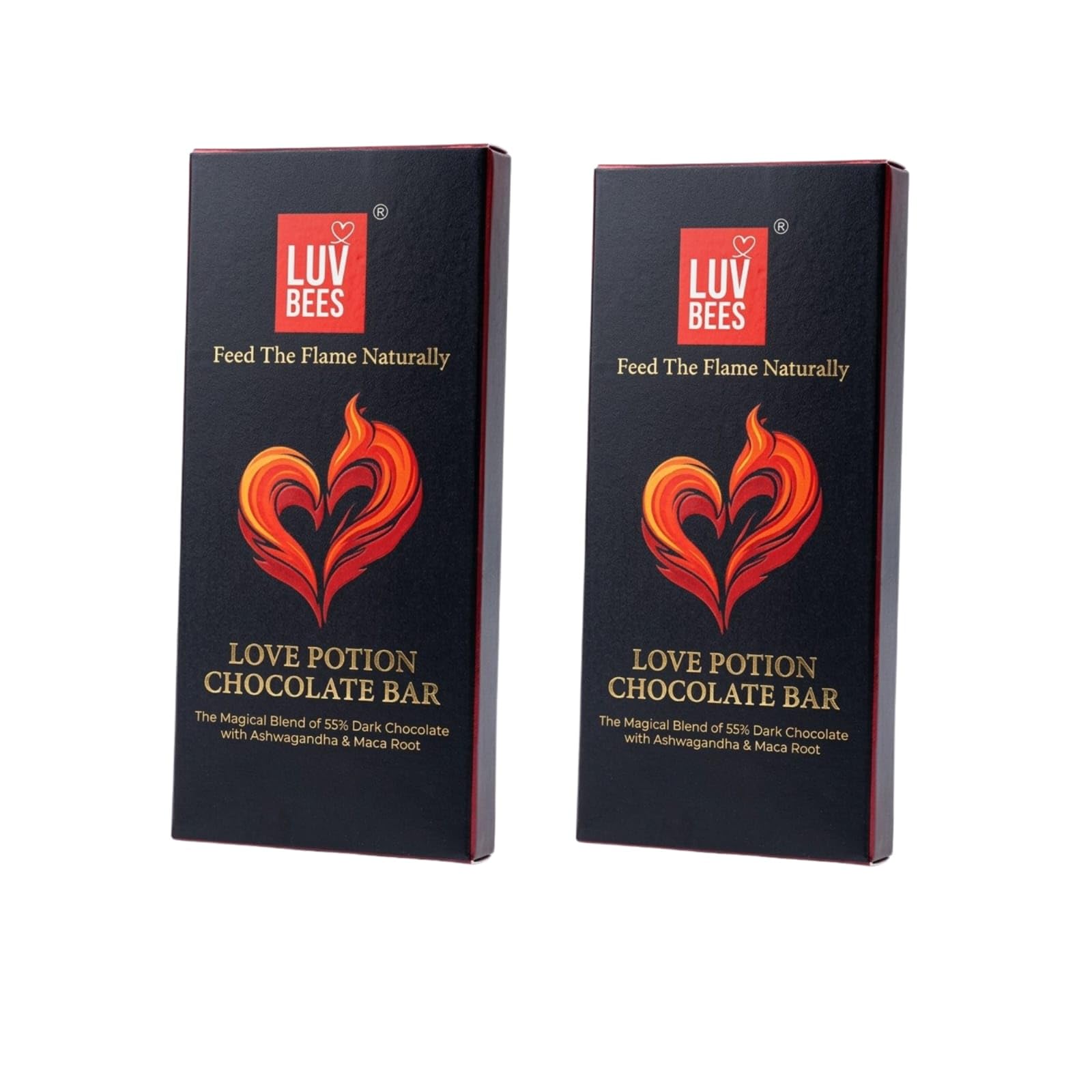 LUVBEES Love Potion Chocolate Bar Pack of 2 – 55% Dark Chocolate