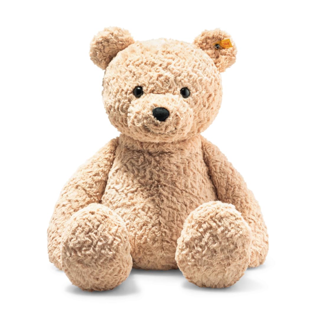 Steiff Ours Teddy Jimmy, Adorable Peluche avec Yeux en Plastique, Enfants, Garçons et Filles, 55 cm, Marron Clair, 067181