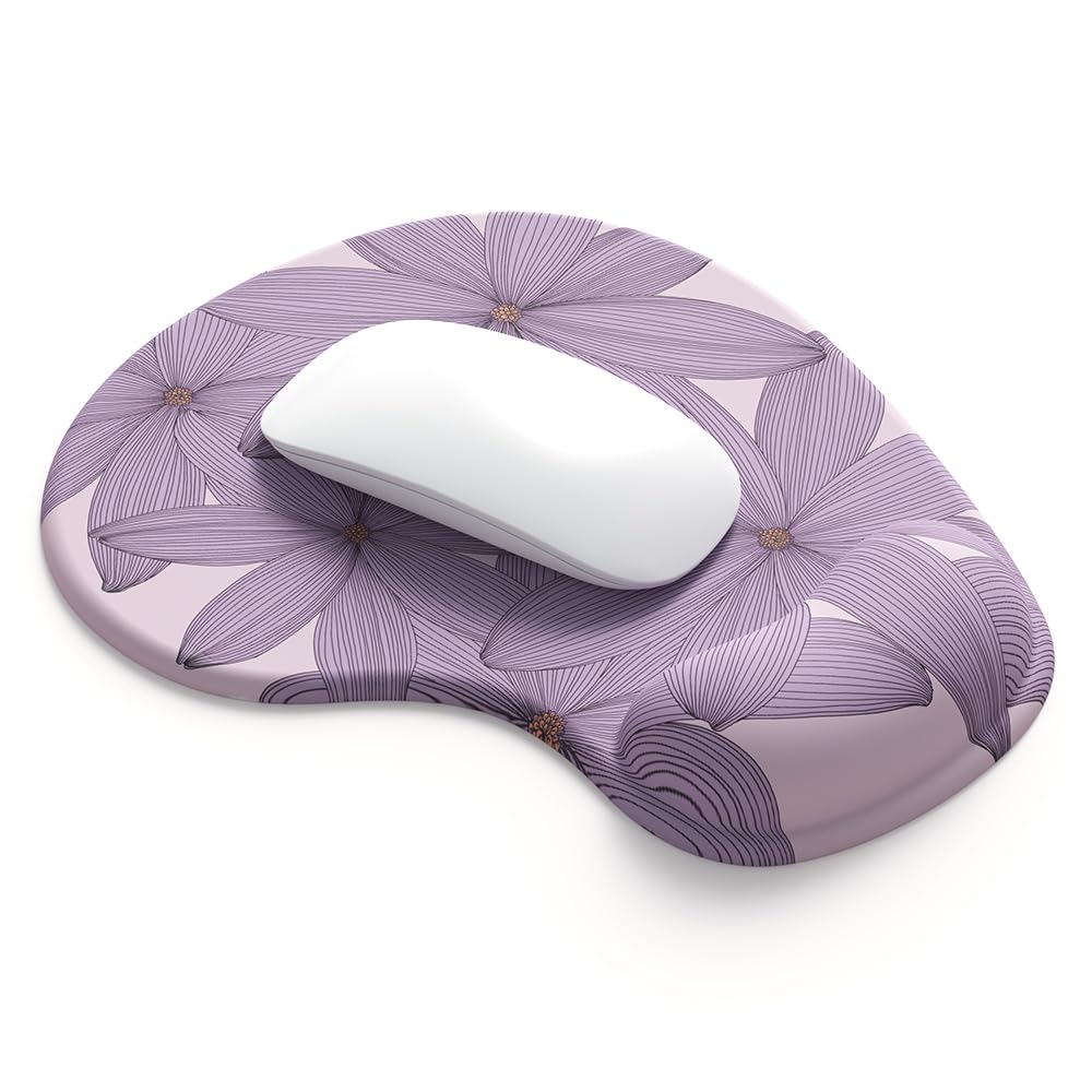 Office Mousepad with Gel Wrist Support - Ergonomic Gaming Desktop Mouse Pad Wrist Rest - Design Gamepad Mat Rubber Base for Laptop Computer -Silicone Non-Slip Special-Textured Surface (17Violet)