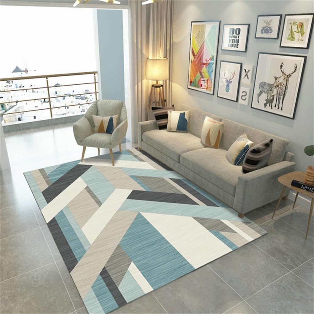 Carpette lavable machine bleu pour éliminer facilement les taches au salon