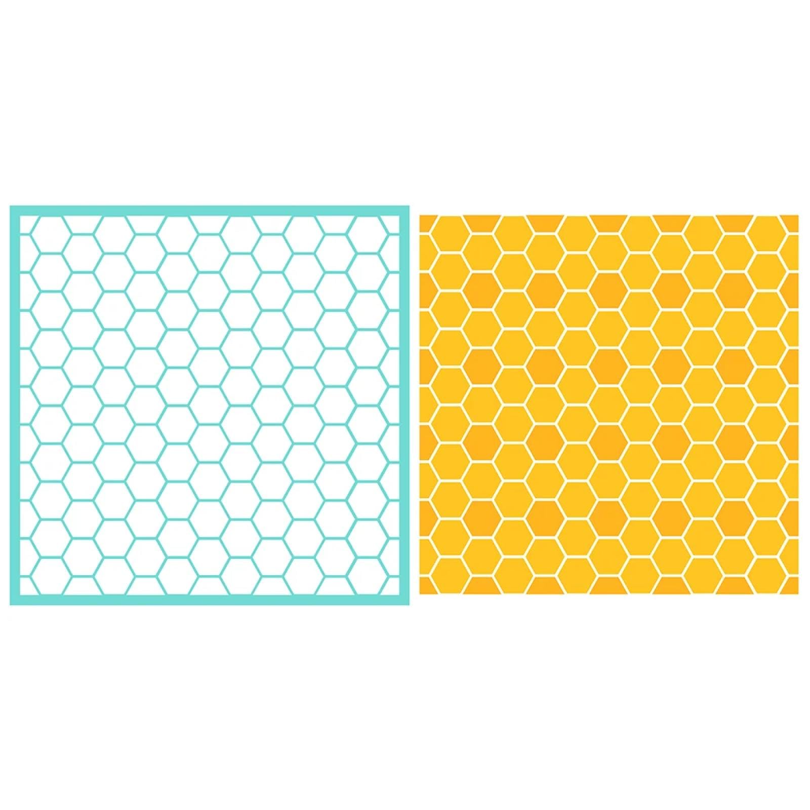 MANGOUSONG Screen Printing Kit,25.3x25.3cm Hexagon Silk Screen Stencils Reusable Silkscreen Print Kit for Printing Handbag Decoration Template ?Seal Tool