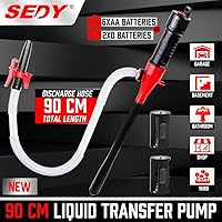 SEDY Electric Siphon Pump: Portable Battery-Powered Transfer Pump for Gasoline, Diesel, Fuel & Water - 2.2GPM Fast Flow