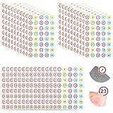 50 Sheets 1-40 Small Number Stickers 0.4-Inch Round Numbers Labels Stickers Dot Self-Adhesive...