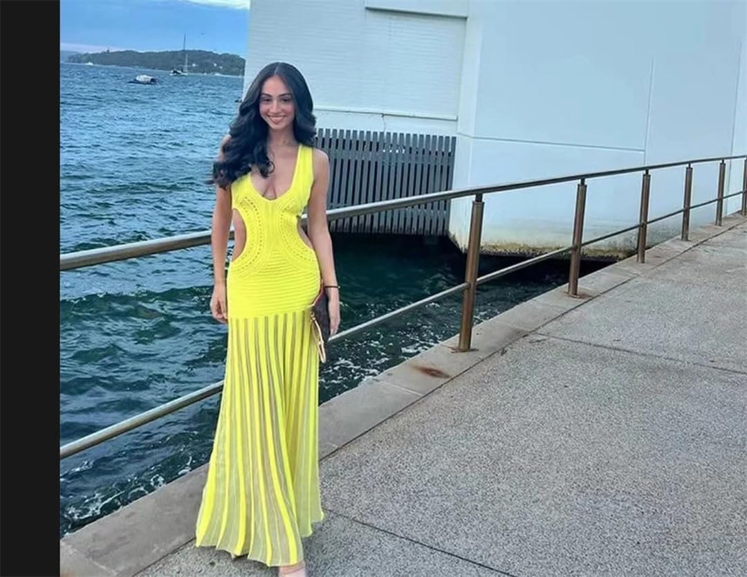 Women Slim Fit Sleeveless Knitted Vest, Pleated Skirt, Gentle Temperament Fake Long Skirt