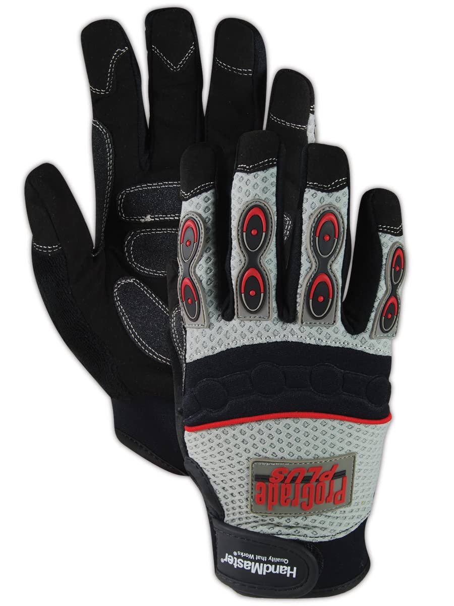MAGID ProGrade Plus PGP40T Synthetic Leather Palm Work Gloves with Neoprene Finger Guards-2 Pairs-9/L