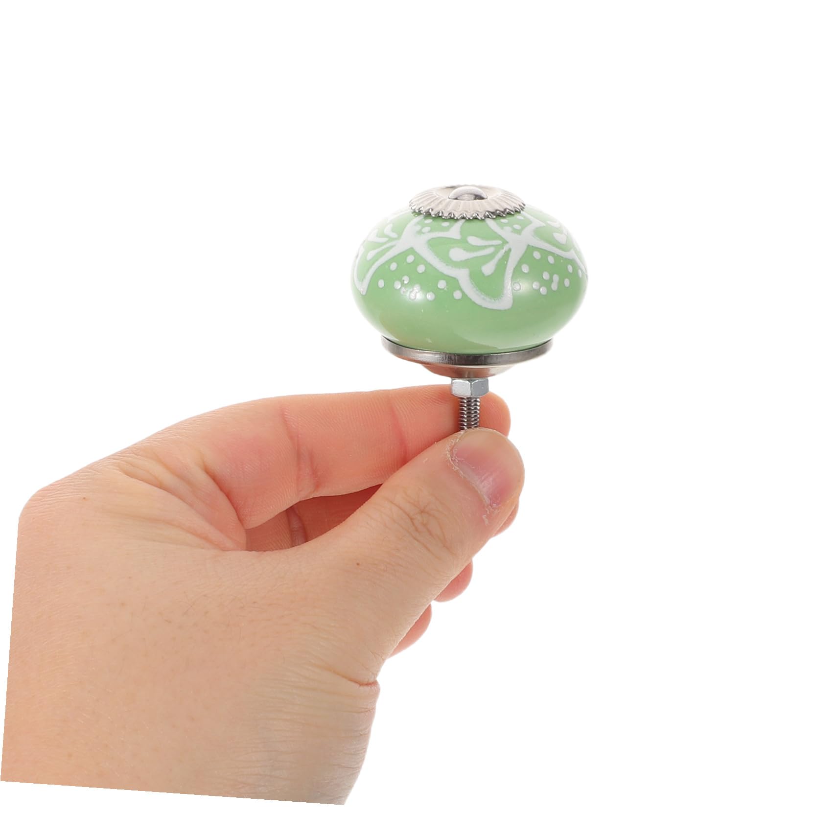 LIFKOME 10 Pezzi Set da 10 Pomelli Rotondi in Ceramica Verde per Mobili, Manopole Decorative per Cassetti, Armadi e Cassettiere, con Viti Incluse, per Cucina e Arredamento Casa