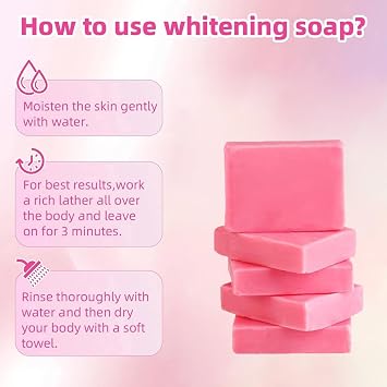 5 Pcs Moisturizing Whitening Soap, Skin Brightening Soap for Face & Glowing Skin, Moisturizing & Cleansing Bar, for All Skin Types (5)