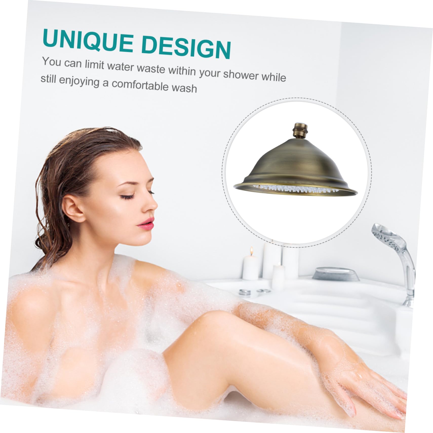 1Pieza Cabezal de Ducha Inoxidable Vintage Rociador de Techo para Baño Instalación Rápida Diseño Retro para Hogar