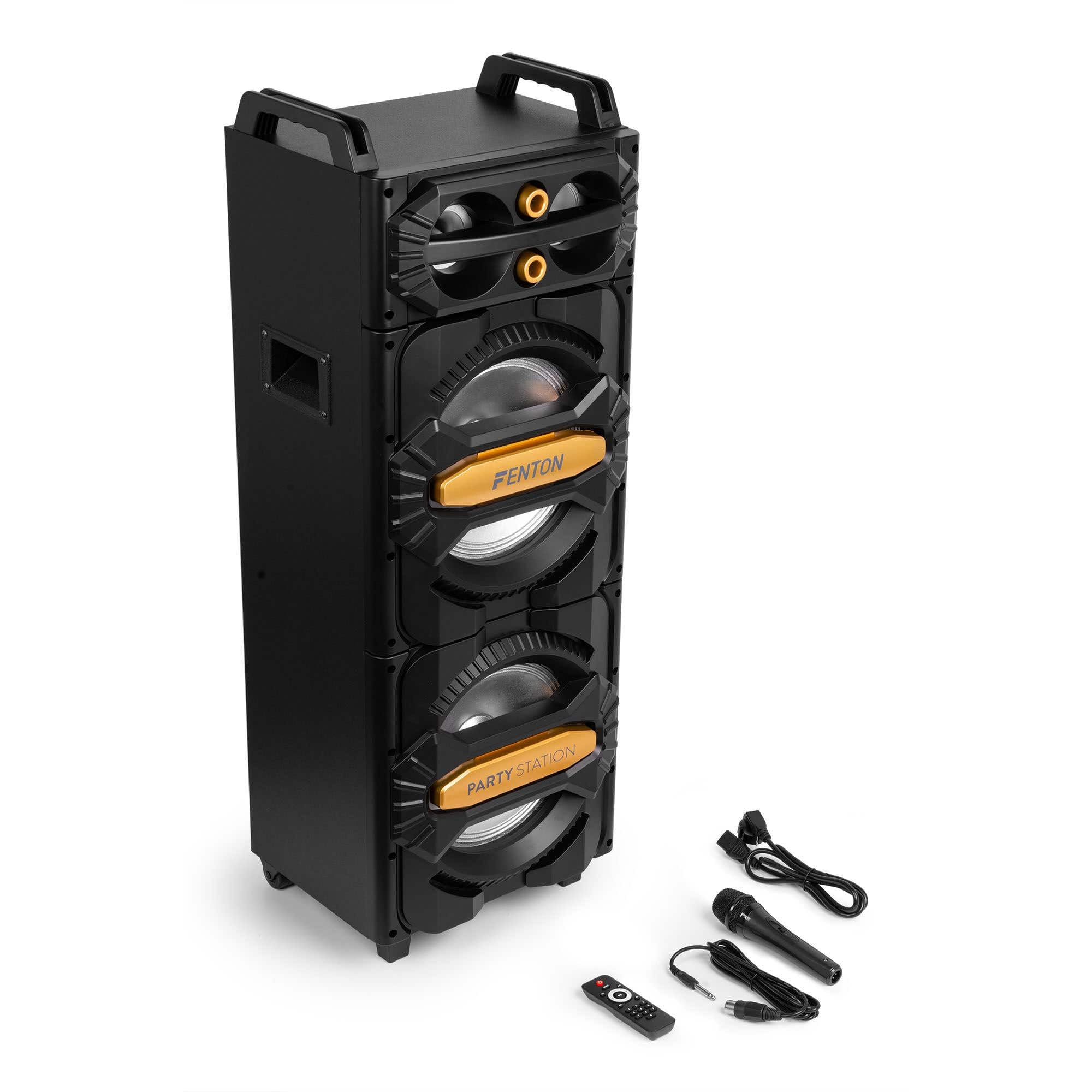 Fenton LIVE2102 - Aktywny głośnik Bluetooth USB 10" 800 W czarny | Wbudowany Bluetooth i USB, moc 800 W, 10-calowy głośnik niskotonowy, idealny na imprezy, bary i prezentacje
