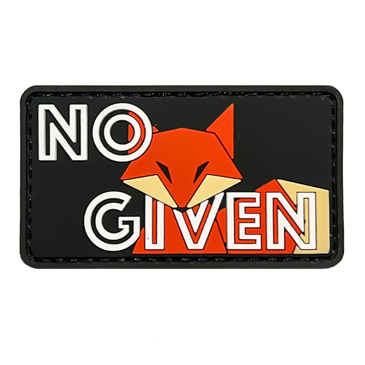 No Fox Given - Funny Tactical PVC Rubber Morale Patch | Hook & Loop Backing