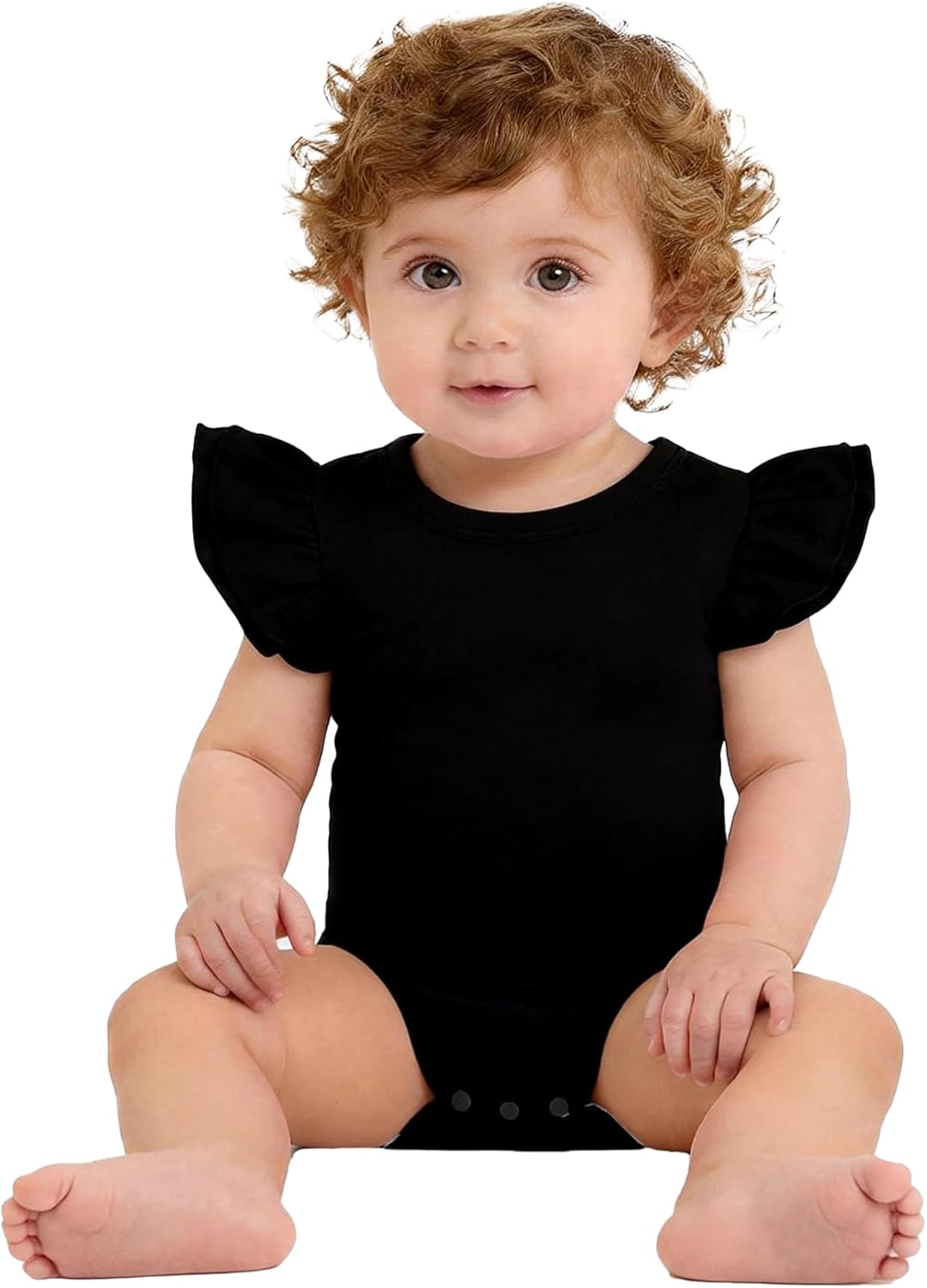 Magic Park 0-24M Infant Girl Romper Baby Girls Solid Color Bodysuit Toddler Ruffle Jumpsuit Shirts Casual Tops Baptism Shirt - Image 2