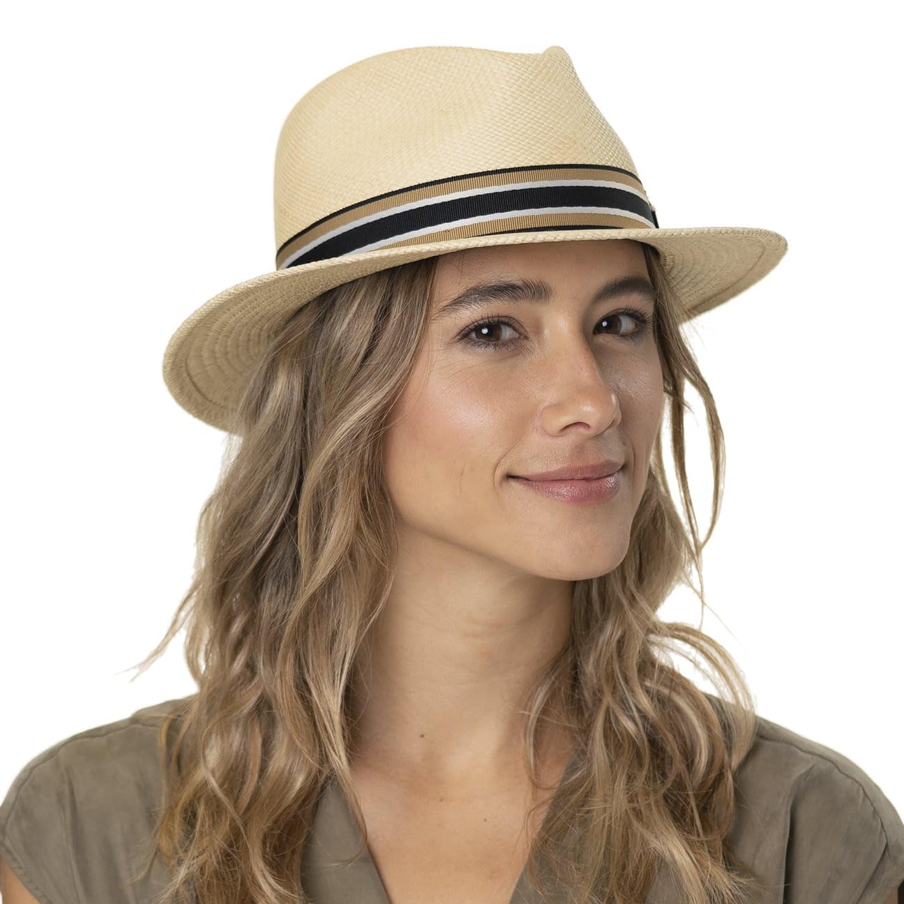 Mayser Mathis Sombrero Panama Banda Multicolor Proteccion UV 80 Hecho en UE Unisex Primavera Verano