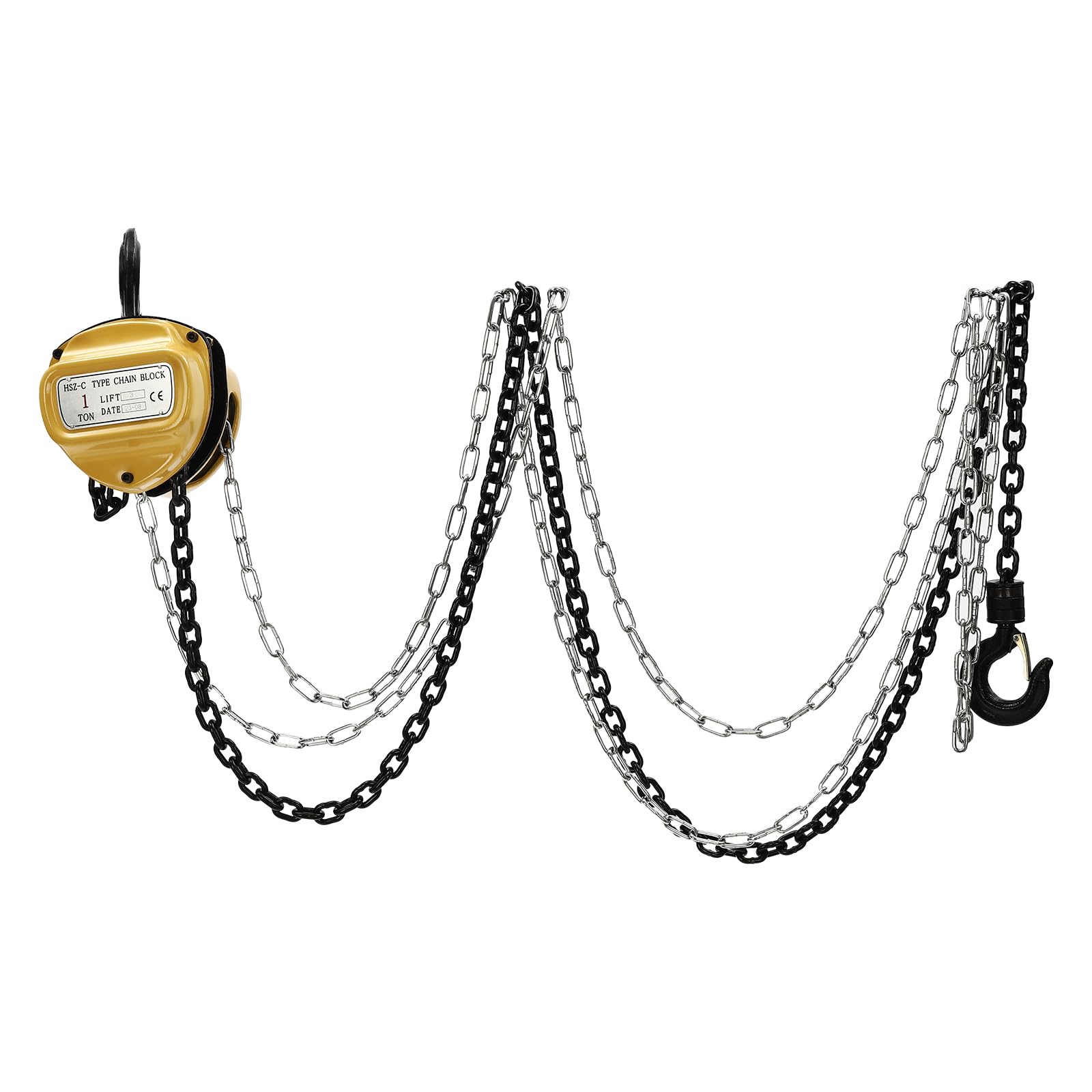 Hand Chain Hoist?1T Triangular Hand Hoist with 360 Degree Rotatable Hooks and Guide Wheel Heavy Duty Hooks Industrial Grade Steel Structures Used in Most Industrial Fields