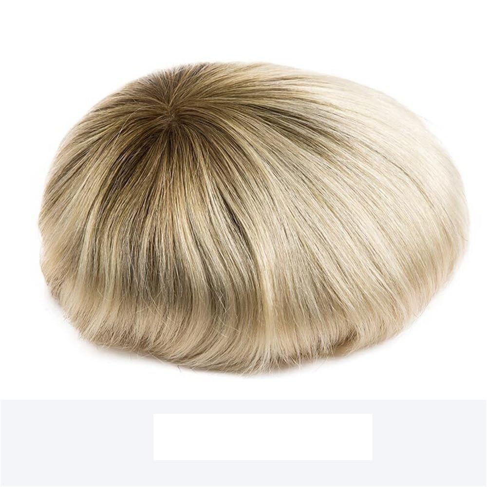 Men's Toupee 4/613 Protesi for capelli da uomo Ombre con capelli umani europei, toupee for uomo con base in pizzo francese completo