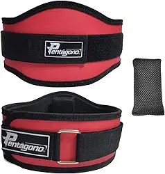 Cinturão Academia Tamanho Único Ajustável Pentágono New Sport, (Serve do PP ao GG), com Proteção Lombar e Fecho, Apoio Removível, Confortável e Seguro