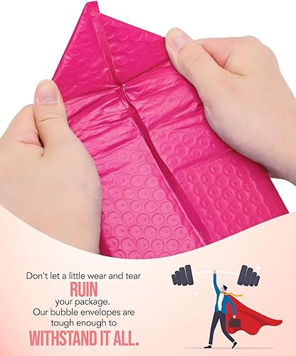 Miniatura 7 de GSSUSA Sobres de burbujas de 6 x 10 pulgadas, paquete de 100 sobres acolchados de burbujas pequeñas con 50 rosas y 50 verde azulado de fuerte