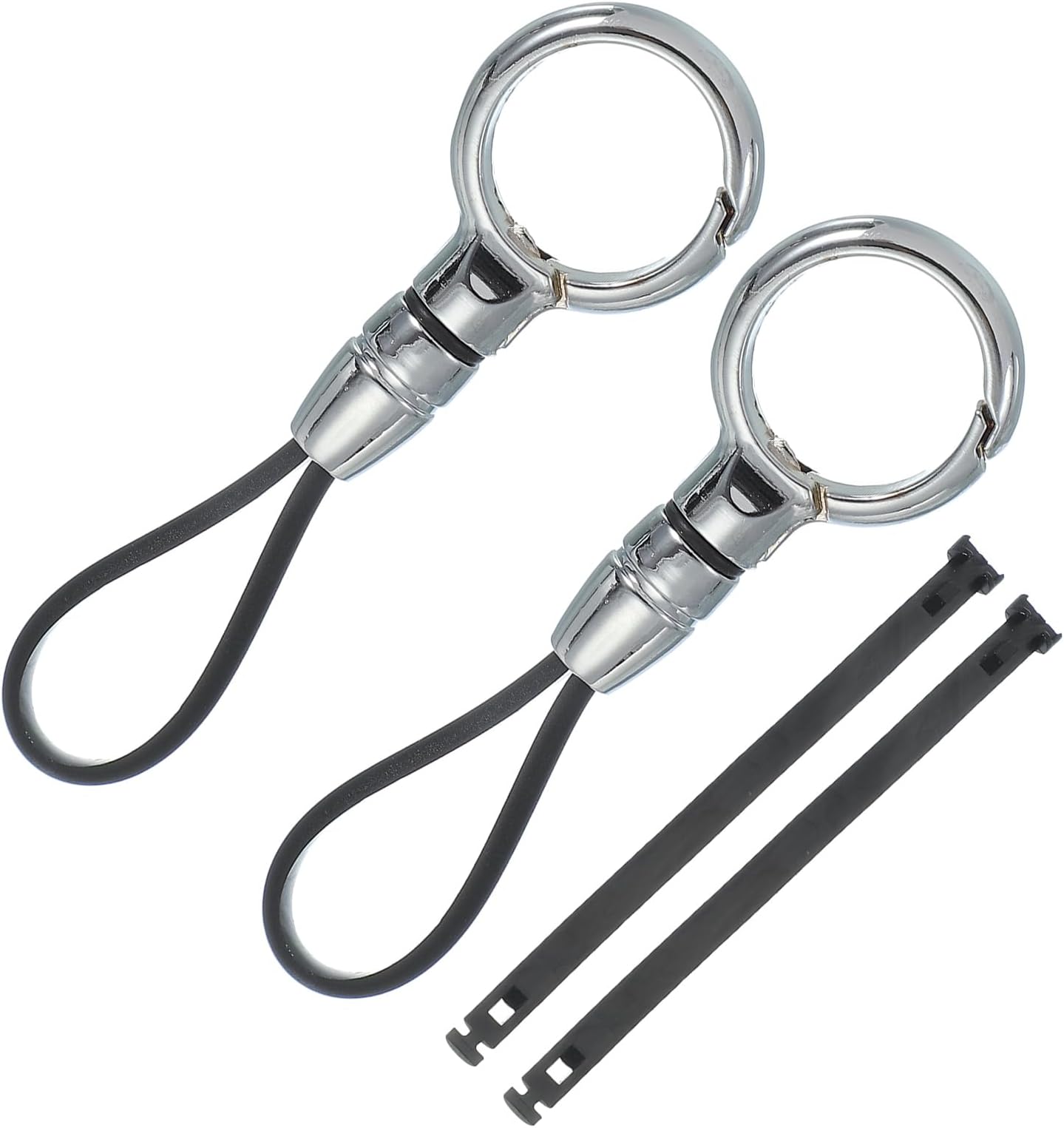 sourcing map Car Key Chain, Detachable Ring Keychain Universal Anti-lost Metal Buckle Keys Holder with Strap for Men and Women